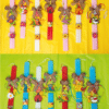 Χειροποίητες Πασχαλινές Λαμπάδες με παραλληλόγραμμο κερί σε διάφορα σχέδια και χρώματα