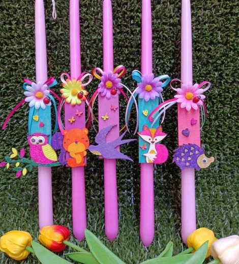 Handmade Easter candles in various designs - 40cm - 2