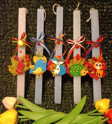 Handmade Easter candles - small 30cm rectangle candle in various designs - 2