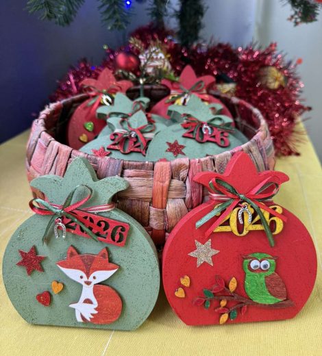 Handmade Wooden Charms - Pomegranate